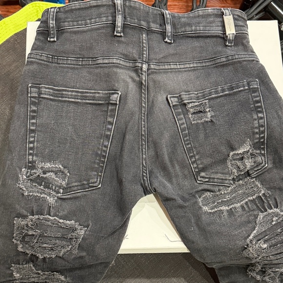 REPRESENT Rugged Black Ripped Jeans - Picture 6 of 8